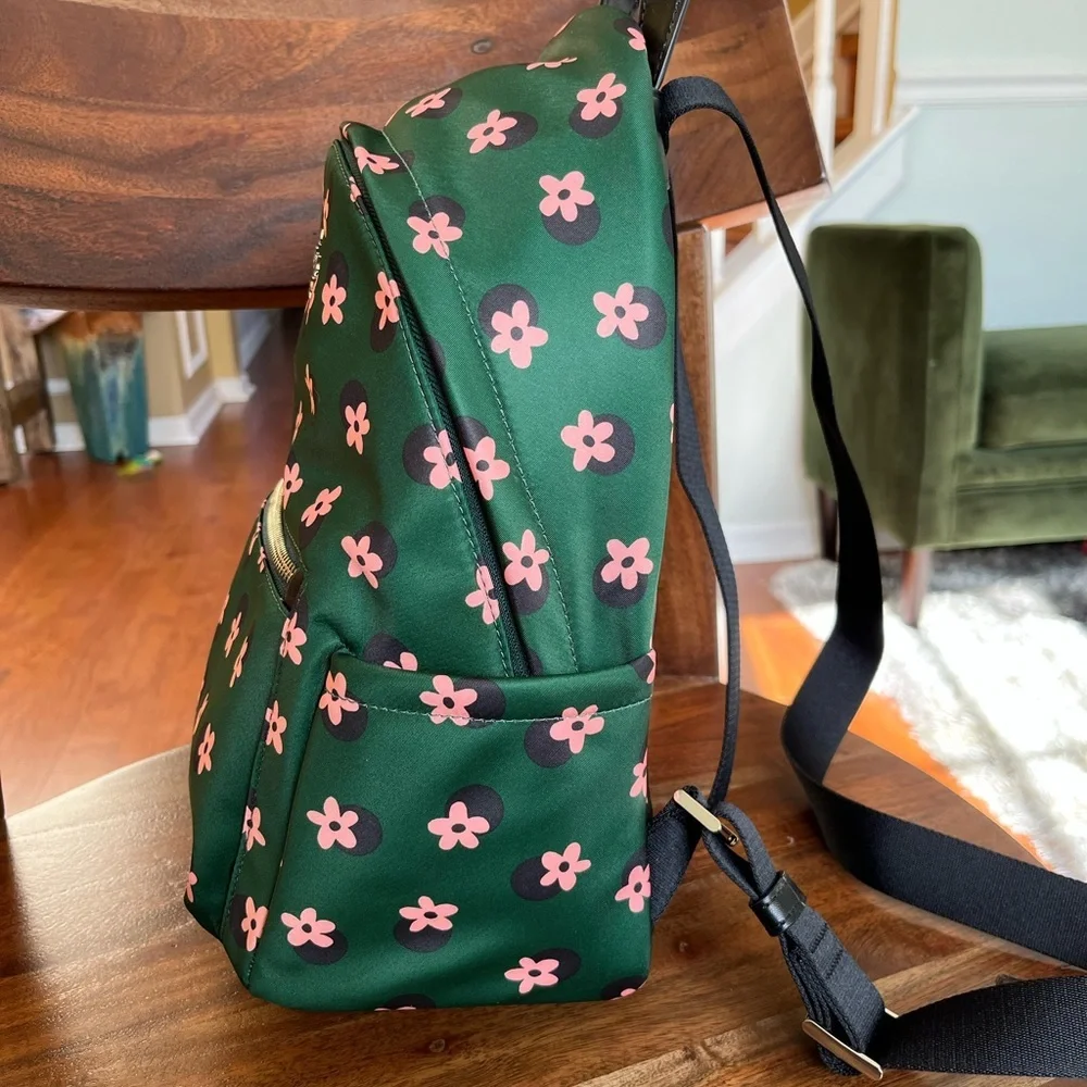 Kate Spade Green Multi Floral Medium Backpack
